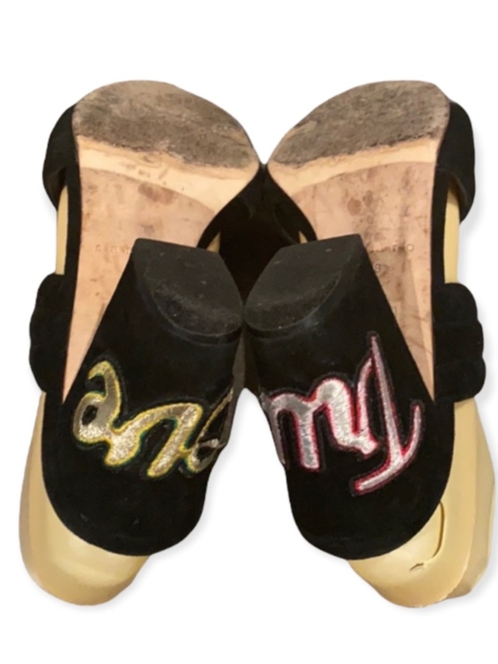 Authentic Sandro designer True Love black suede leather mules sandals Sz 7 - Picture 9 of 9